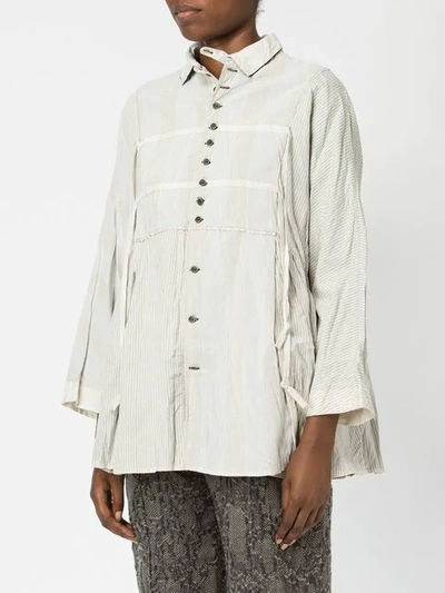 Shop Renli Su Striped Button Up Blouse In White