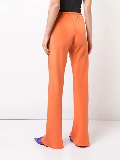 Shop Peter Cohen Straight Silk Trousers In Yellow