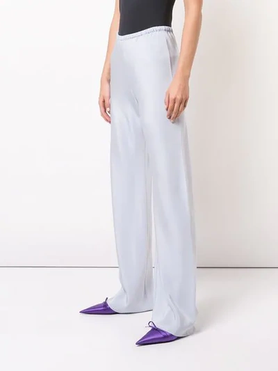 PETER COHEN STRAIGHT SILK TROUSERS - 蓝色