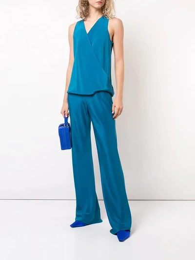 Shop Peter Cohen Wrap Front Blouse In Blue