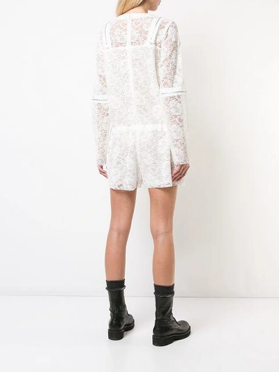 Shop Sacai Lace Playsuit - White