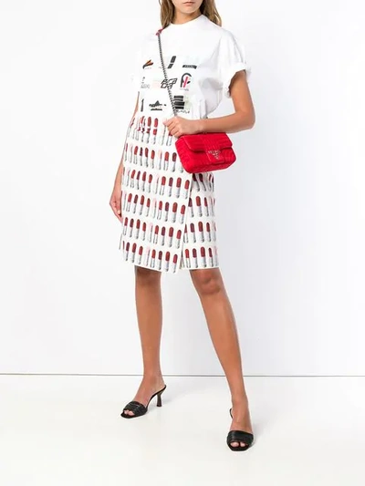 Shop Prada Lipstick Print Straight Skirt - Neutrals