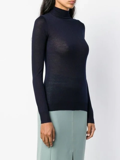 Shop Joseph Knit Turtleneck Sweater In Blue
