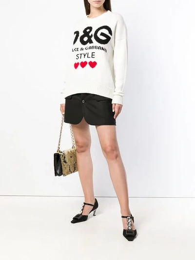 Shop Dolce & Gabbana D&g Style Sweater In White