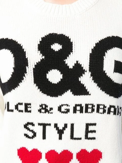 Shop Dolce & Gabbana D&g Style Sweater In White