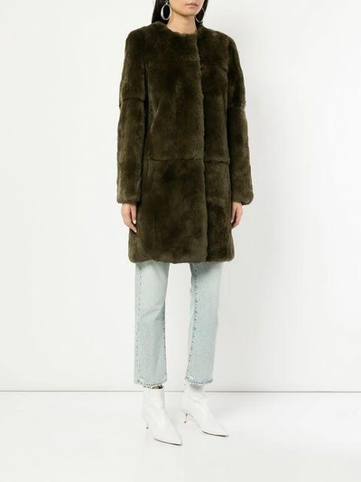 Shop Yves Salomon Meteo Rex Coat In Green