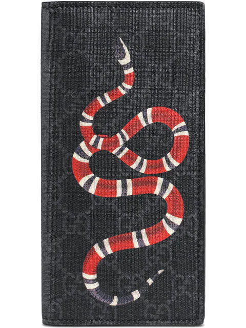 black gg supreme snake wallet