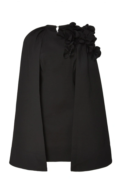 Shop Acler Yorks Cape Mini Dress In Black