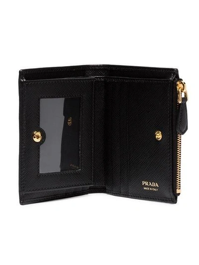 Shop Prada Small Leather Logo Wallet - Black