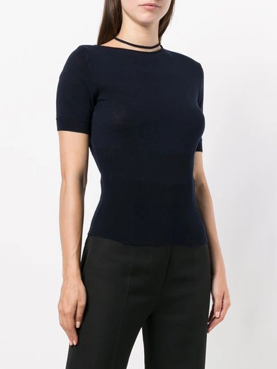 Shop Jacquemus Cut-out Detail Knitted Top - Blue