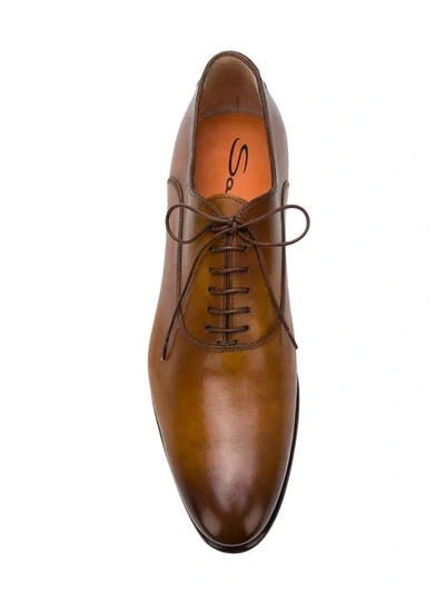 Shop Santoni Lace-up Oxford Shoes - Brown