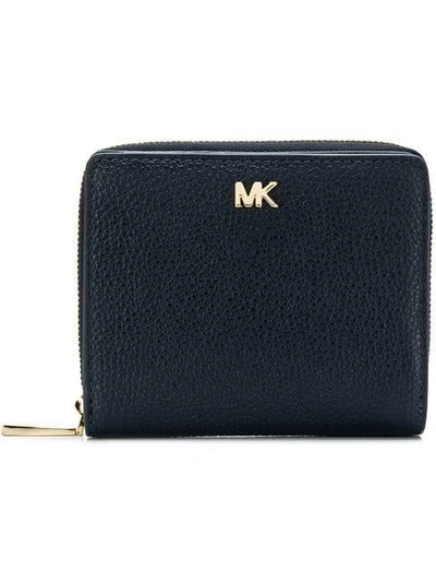 Shop Michael Michael Kors Small Zip Around Wallet In Blue