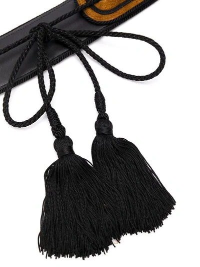 Shop Saint Laurent Tassel Detail Belt In Brown