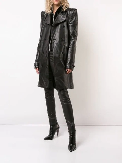 Ben Taverniti Unravel Project Double Breasted Coat In Black