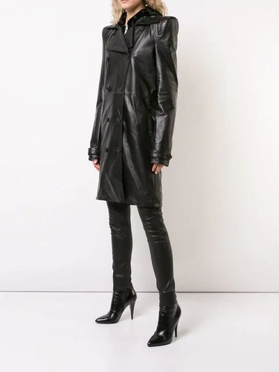 Ben Taverniti Unravel Project Double Breasted Coat In Black