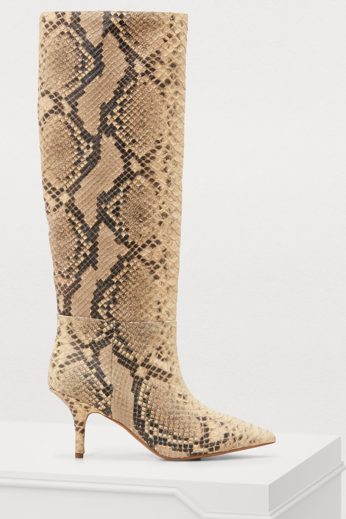 yeezy snake print boots