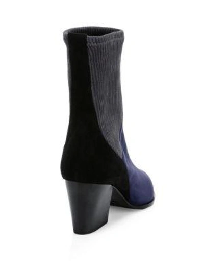 Shop Pierre Hardy Suede Rodeo Ankle Boots In Navy