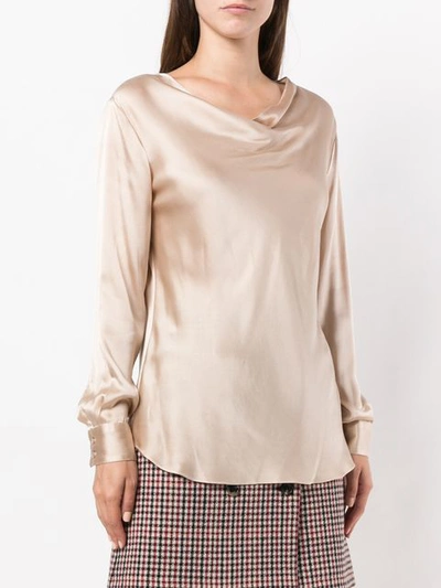 Shop Antonelli Drape Detail Blouse In Neutrals