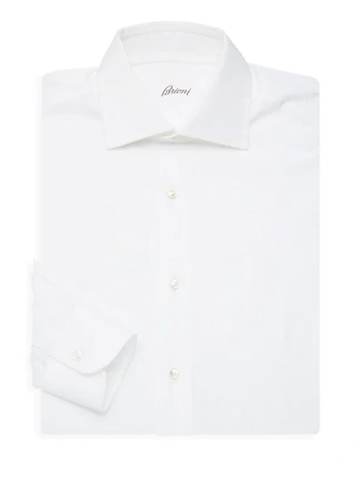 Shop Brioni Classic Cotton Dress Shirt In White