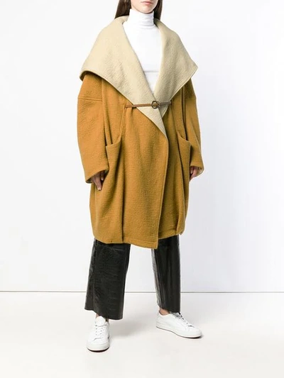 Shop Nehera Oversized Hooded Coat In Neutrals