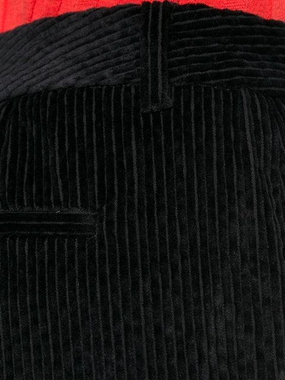 Shop Tonello Cropped Velvet Trousers - Black