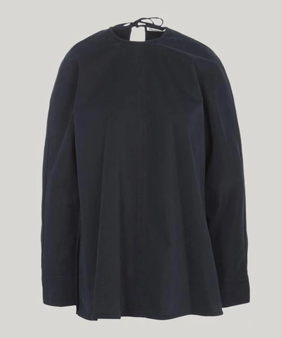 Shop Acne Studios Tie Back Cotton Top In Blue