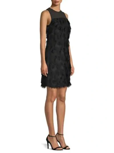 Shop Michael Michael Kors Jacquard Peacock Feather Dress In Black