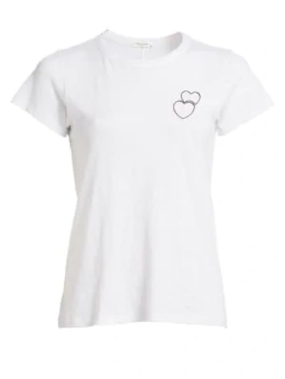 Shop Rag & Bone Double Heart Embroidered Graphic Tee In White