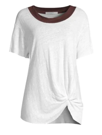 Shop Stateside Linen Knot Tee In White