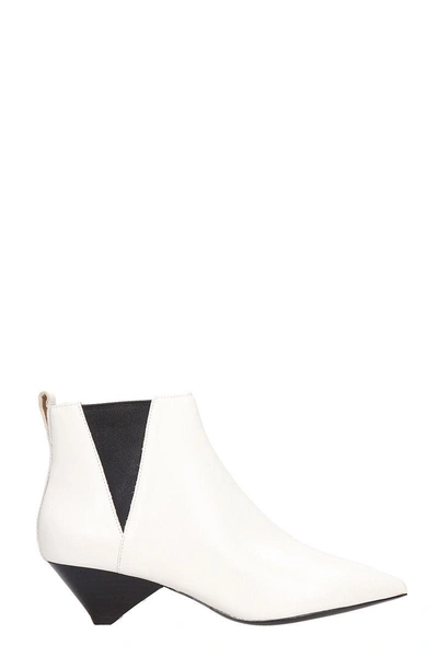 Shop Ash Cosmos White Leather Ankle Boots