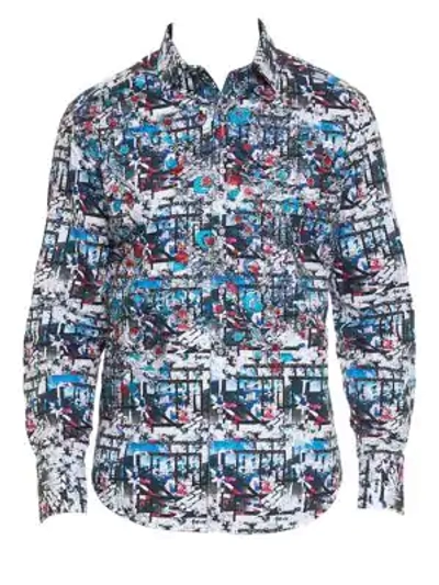 Shop Robert Graham Larson Vibrant Print Button-down Shirt In Multi