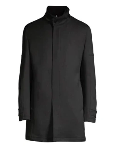 Shop Strellson Bronx Wool-blend Short Coat In Black