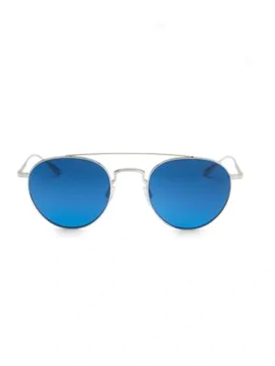 Shop Barton Perreira Vashon 52mm Aviator Sunglasses In Silver
