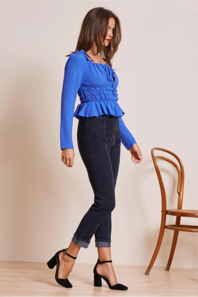 Shop Finders Keepers Bloom Top In Cobalt