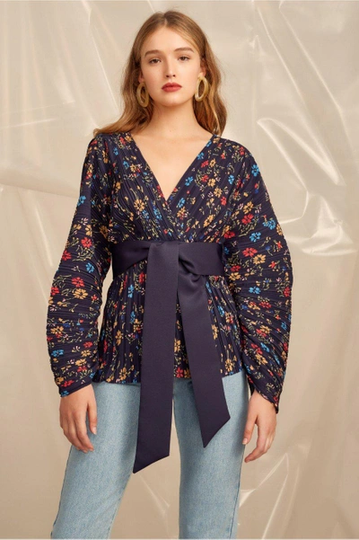 Shop C/meo Collective Decided Top In Navy Floral