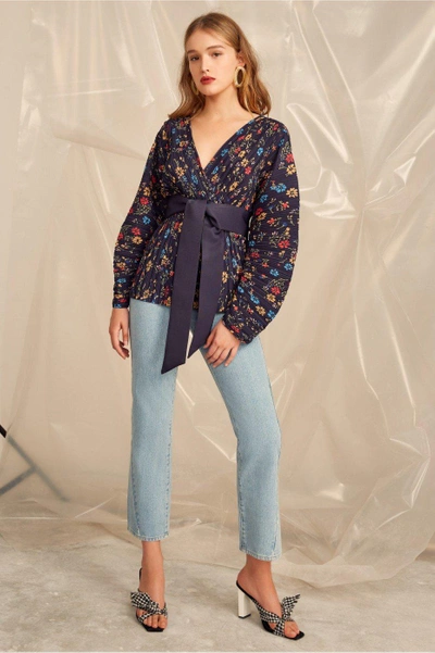 Shop C/meo Collective Decided Top In Navy Floral