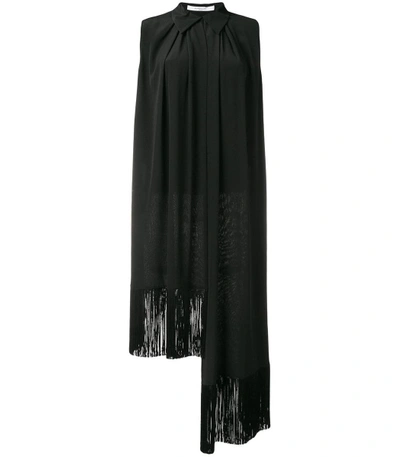 Shop Givenchy Asymmetric Fringe Trim Blouse In Black