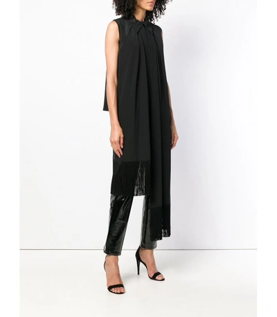 Shop Givenchy Asymmetric Fringe Trim Blouse In Black