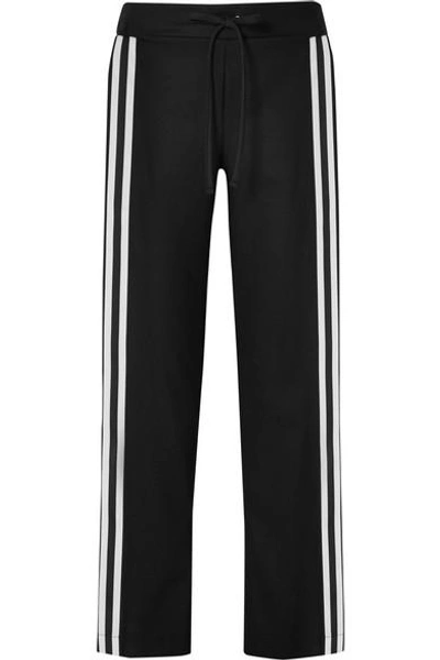 Shop Maggie Marilyn Make Your Move Grosgrain-trimmed Organic Wool Track Pants In Black