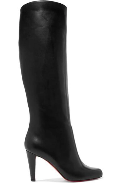 Shop Christian Louboutin Marmara 85 Leather Knee Boots In Black