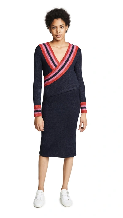 Shop C/meo Collective Sculpt Knit Dress In Navy