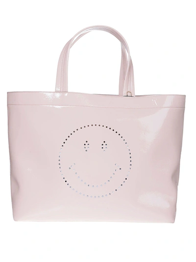 Shop Anya Hindmarch Smiley Shopper Bag In Light Rose