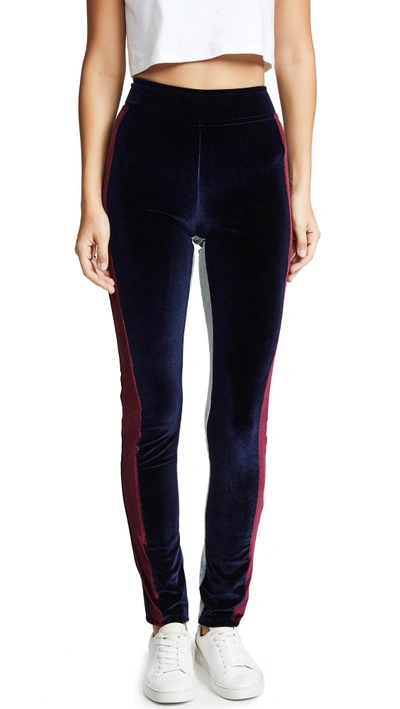 Shop Liana Clothing Selena Velvet Pants In Navy