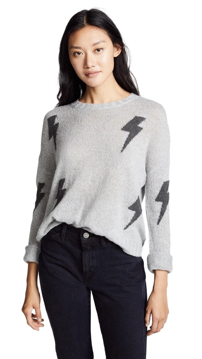 Rails Perci Lurex Lightning Bolt Sweater In Heather Gray ModeSens