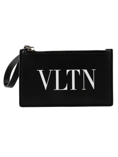 Shop Valentino Pocket-sized Card Holder In 0no Black/white