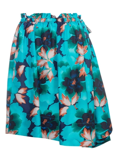 Shop Kenzo Floral Flared Skirt In Basic