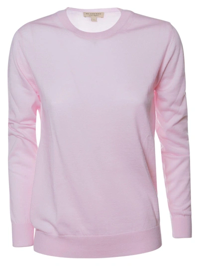 Shop Burberry Elbow Patch Sweater In Light Pink