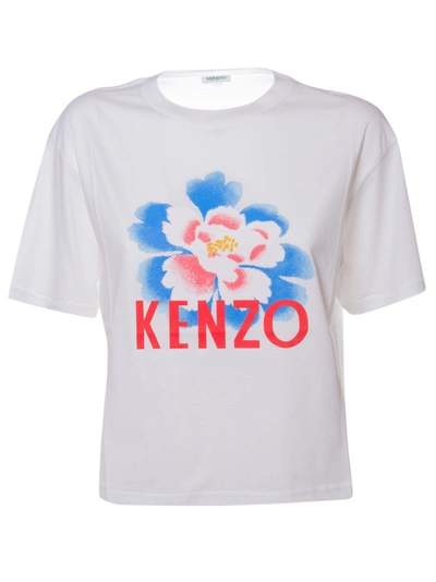 Shop Kenzo Floral Print T-shirt In 01c