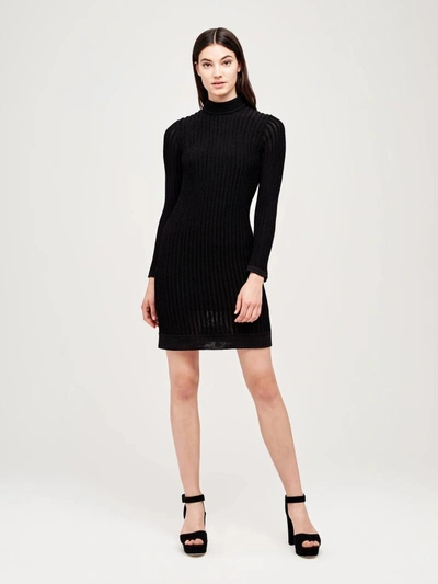 Shop L Agence Edita Turtleneck Dress In Black