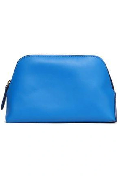 Shop Diane Von Furstenberg Woman Gingham Leather Cosmetics Case Blue